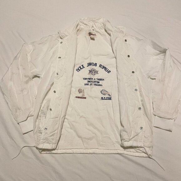 Vintage NFL Super Bowl XXVI 26 1992 Lined Jacket Mens Large Bills Redskins - Picture 9 of 16